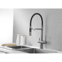 Смеситель для кухни ROSE с подключением к фильтру питьевой воды, оружейная сталь R958T