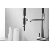 Смеситель для кухни ROSE с подключением к фильтру питьевой воды, оружейная сталь R958T