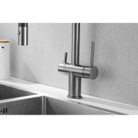 Смеситель для кухни ROSE с подключением к фильтру питьевой воды, оружейная сталь R958T