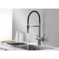 Смеситель для кухни ROSE с подключением к фильтру питьевой воды, оружейная сталь R958T
