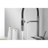 Смеситель для кухни ROSE с подключением к фильтру питьевой воды, оружейная сталь R958T