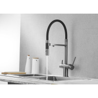Смеситель для кухни ROSE с подключением к фильтру питьевой воды, оружейная сталь R958T