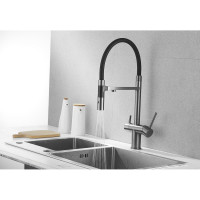 Смеситель для кухни ROSE с подключением к фильтру питьевой воды, оружейная сталь R958T