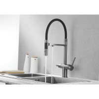 Смеситель для кухни ROSE с подключением к фильтру питьевой воды, оружейная сталь R958T
