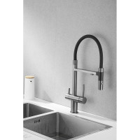Смеситель для кухни ROSE с подключением к фильтру питьевой воды, оружейная сталь R958T