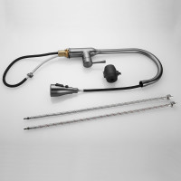 Смеситель для кухни SHEVANIK с выдвижной лейкой душем черный оружейная сталь S163T