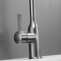 Смеситель для кухни SHEVANIK с выдвижной лейкой душем черный оружейная сталь S163T