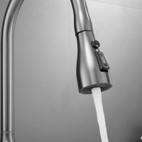 Смеситель для кухни SHEVANIK с выдвижной лейкой душем черный оружейная сталь S163T