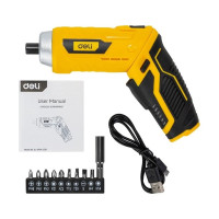 Аккумуляторная отвертка с поворотной рукоятью DELI DL-DP04-E2B1 102990