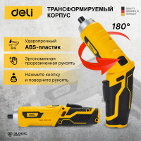 Аккумуляторная отвертка с поворотной рукоятью DELI DL-DP04-E2B1 102990