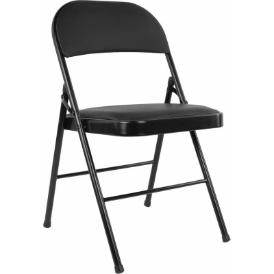 Складной стул для дома и офиса BRABIX Golf Plus CF-003 Комфорт черный каркас, кожзам черный, 531566