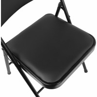 Складной стул для дома и офиса BRABIX Golf Plus CF-003 Комфорт черный каркас, кожзам черный, 531566