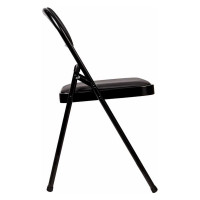 Складной стул для дома и офиса BRABIX Golf Plus CF-003 Комфорт черный каркас, кожзам черный, 531566