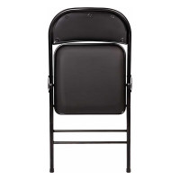 Складной стул для дома и офиса BRABIX Golf Plus CF-003 Комфорт черный каркас, кожзам черный, 531566