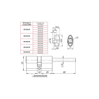 Цилиндровый механизм со штоком PUNTO Z407/80 mm 45+10+25 CP хром 5 кл. 37811