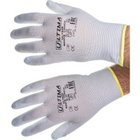 Нейлоновые перчатки с полиуретановым покрытием ULTIMA WHITE TOUCH белые ULT620/M