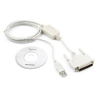 Конвертер Cablexpert COM - USB порт, AM/DB25M, Pro, 1.8м, белый, блистер, UAS112