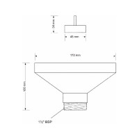 Приемная воронка McAlpine овальная ,170 ммх85 мм, выход 1 1/2" Н FUNNEL-B