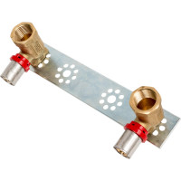 Водорозетка TIEMME пресс-В двойная, на планке с вертикальной подводкой, 16x1/2" 1650024