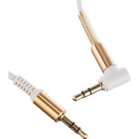Кабель аудио Cablexpert спиральный Jack 3.5(M)/Jack 3.5(M), угловой, 1.8м, белый, коробка CCAB-02-35MMLC-1.8MW