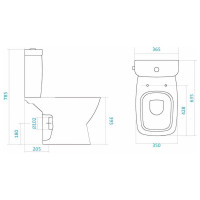 Унитаз-компакт SANTEK Нео дюропласт, металлический крепеж, 2 режима, soft-close 1.WH30.2.194 00000048209
