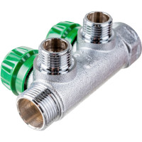 Регулирующий коллектор STOUT 3/4, 2 отвода 1/2, плоское уплотнение SMB-6849-341202