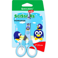 Ножницы BRAUBERG Kid Series Пингвины 130 мм, голубые 232271