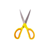 Ножницы BRAUBERG Extra 155 мм, ребристые резиновые вставки, оранжево-желтые 236450