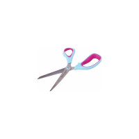 Ножницы BRAUBERG Extra 190 мм, асимметричные, ребристые резиновые вставки, бирюзово-фиолетовые 236452