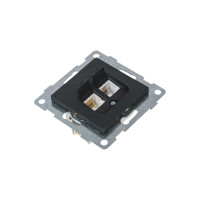 Механизм комбинированной розетки GUSI ELECTRIC Ugra RJ45, RJ12, СУ, графит С11КТ-010