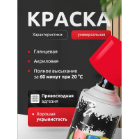 Акриловая универсальная флуоресцентная эмаль REF красный 520 мл 1001