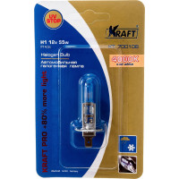 Комплект автоламп KRAFT Н1, 12 В, 55 Вт, Pro +80% more light, 2 шт. KT 700221