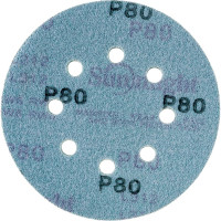 Круг шлифовальный FILM L312T (5 шт; 125 мм; на липучке; 8 отв; зелёный; P80) SUNMIGHT 53206R
