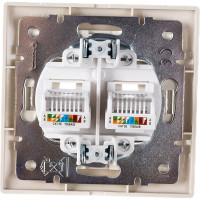 Розетка Lezard Мира RJ45x2 крем с вст крем 701-0303-141