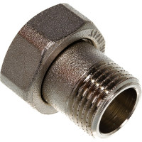 Соединение с накидной гайкой Uni-Fitt НВ 1/2"x3/4", с плоской прокладкой, никелированное 624N2300
