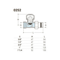 Прямой термостатический вентиль SR Rubinetterie ITALIA 1/2" 0252-1500N000