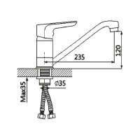 Смеситель для кухни OUTE T20103B Т20103B