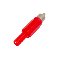 Разъем RCA штекер Pro Legend пластик на кабель, красный, PL2149