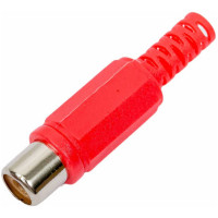 Разъем RCA гнездо Pro Legend пластик на кабель, красный, PL2154