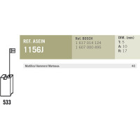 Комплект графитовых щеток 2 шт аналог BOSCH OEM 1617014124/AS Asein 1156J