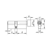Цилиндровый механизм с вертушкой AJAX AX202/110 mm 50+10+50 CP хром 5 кл. 41295