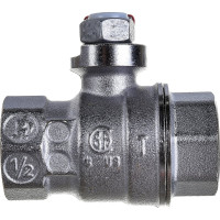 Шаровой кран Giacomini R850 1/2", внутренняя/внутренняя, ручка-рычаг красный, хромированный R850X023