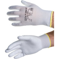 Нейлоновые перчатки с полиуретановым покрытием ULTIMA WHITE TOUCH белые ULT620/M