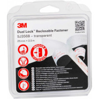 Многоразовая застёжка 3M Dual Lock SJ356B прозрачная, 25 мм х 2,5 м 7100123340