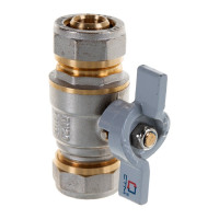 Шаровой кран для воды СТМ СТАНДАРТ 20х20, ц/ц, бабочка CWPB2020