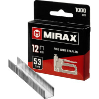 Скобы для степлера MIRAX тонкие 12 мм тип 53 (A /10 /JT21), закаленные, 1000 шт, 3153-12