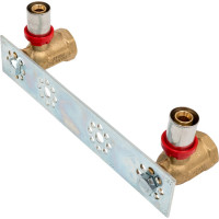 Водорозетка TIEMME пресс-В двойная, на планке с вертикальной подводкой, 16x1/2" 1650024