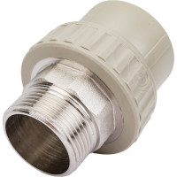 Муфта комбинированная под ключ с наружной резьбой VALFEX PP-R серая, 40 мм х1 1/4" 10135040Г 127-0371