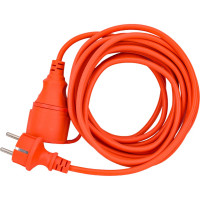 Шнур IEK УШ-01РВ, оранжевый, с вилкой и розеткой, 2Р+РЕ/5 метров, 3х1,0 мм2, IP44 WUP10-05-K09-44