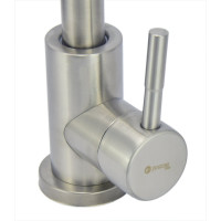 Cмеситель для мойки Juguni Luxe одноручный, из нержавеющей стали, с литым изливом, картридж 35 мм 0402.454